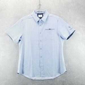 7 Diamonds Shirt Mens Large Blue Geo Liberty‎ 4 Way Stretch Naples Vineyards